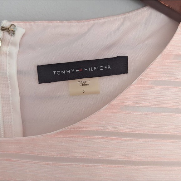 Tommy Hilfiger Pale Pink Ribbon Dress Size 6 Aline Spring Easter - Picture 3 of 6